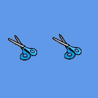 Two scissors cut their losses and don't attack