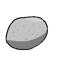 button and picture of a rock
